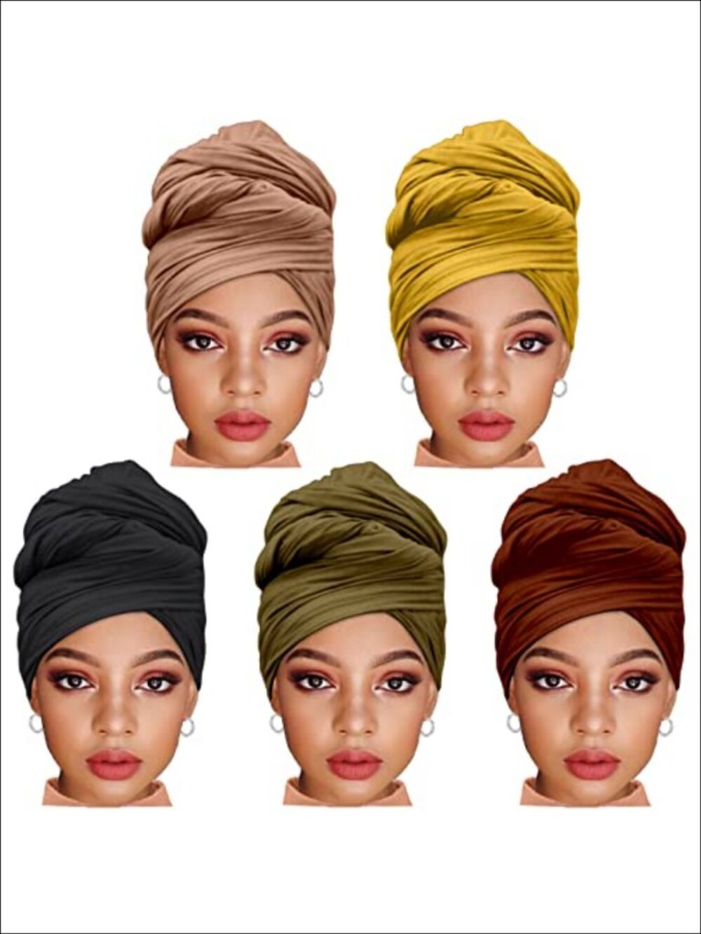 Stretch Jersey Hijab Turbans Extra Long Head Wraps Soft Breathable